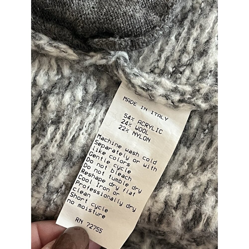 Mary Firenze Italian Made Wool Blend Chevron Cardigan Sweater Coat Size Small - Picture 9 of 10